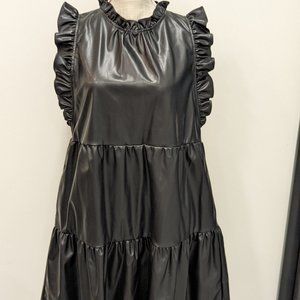 THML Black leather dress